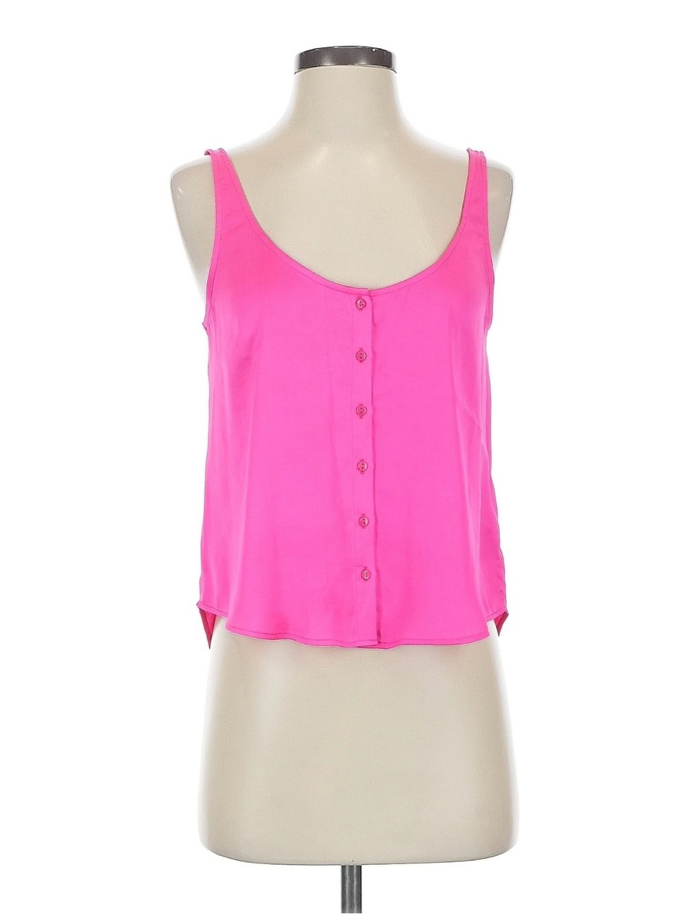 7 For All Mankind Hot Pink Button Front Sleeveless Top